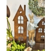 LAMPION OGRODOWY metalowy dom LED LATARNIA DOMEK LATARENKA rdzawy 40cm 3D